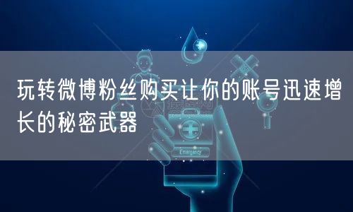 玩转微博粉丝购买让你的账号迅速增长的秘密武器