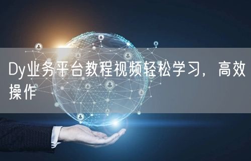 Dy业务平台教程视频轻松学习，高效操作