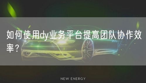 如何使用dy业务平台提高团队协作效率？