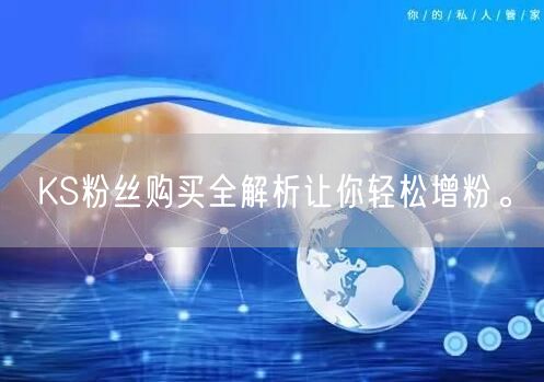 KS粉丝购买全解析让你轻松增粉。