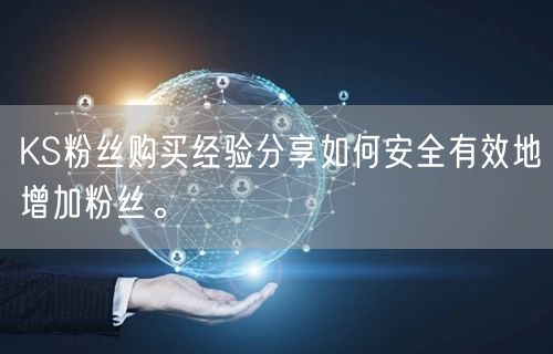 KS粉丝购买经验分享如何安全有效地增加粉丝。