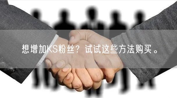 想增加KS粉丝？试试这些方法购买。