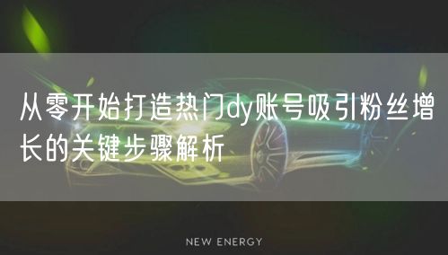 从零开始打造热门dy账号吸引粉丝增长的关键步骤解析