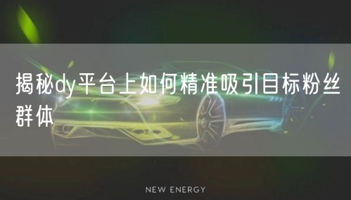 揭秘dy平台上如何精准吸引目标粉丝群体