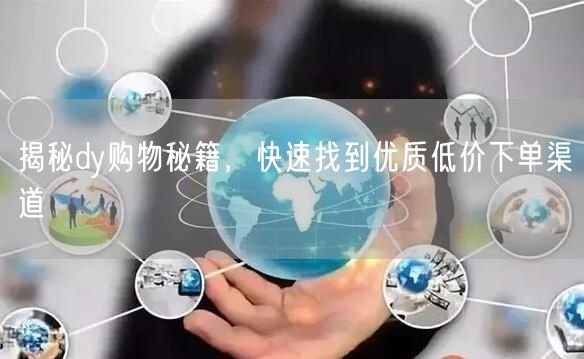 揭秘dy购物秘籍，快速找到优质低价下单渠道