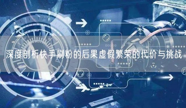 深度剖析快手刷粉的后果虚假繁荣的代价与挑战