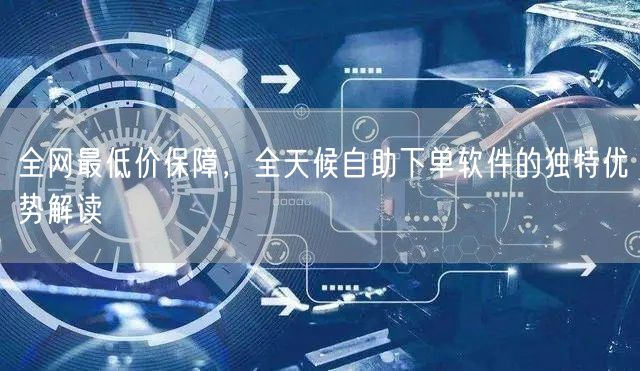 全网最低价保障，全天候自助下单软件的独特优势解读