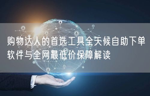 购物达人的首选工具全天候自助下单软件与全网最低价保障解读